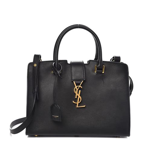 black cabas ysl baby in smooth leather|Yves Saint Laurent Baby Cabas .